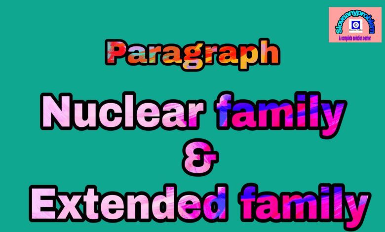 Paragraph Nuclear Family and Extended Family In our society